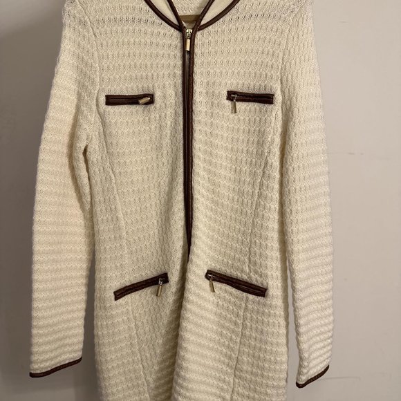 Boston Proper Sweaters - Boston Proper Sweater with Vegan Leather and Zip pocket size XL